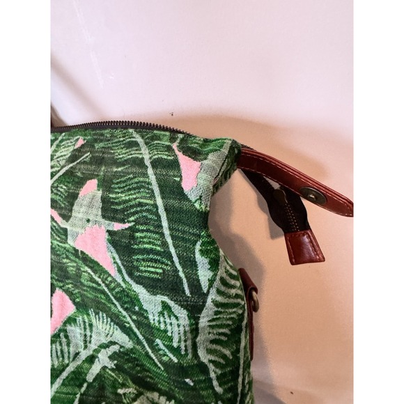 Judith March Large Duffel Bag Palm Leaves Spring Chic Leather Deep Weekender - Picture 4 of 5